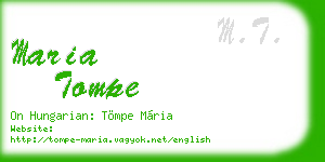 maria tompe business card